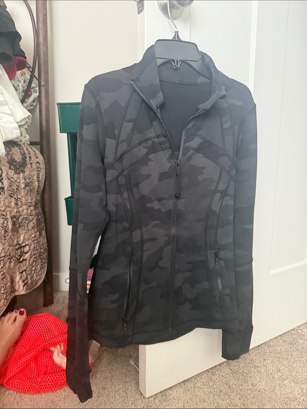 lululemon athletica Black Grey Camo Full-Zip Bomber Jacket